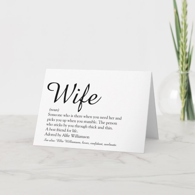 Carte Définition chic de la meilleure femme du monde (Devant)