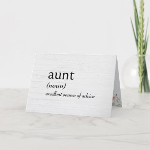 Carte Définition de dictionnaire pour AUNT