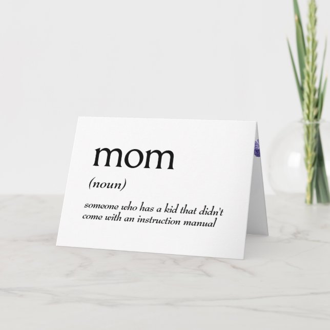 Carte Définition de dictionnaire pour MOM (Devant)