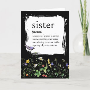 Carte Définition De Dictionnaire Pour SISTER Avec Fleur 