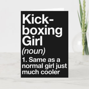 Carte Définition de fille de kickboxing drôle sports art