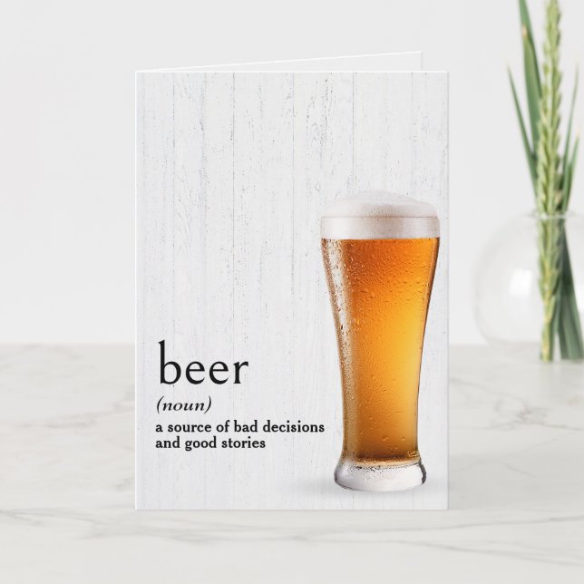 Carte Définition de la bière par le dictionnaire (Devant)