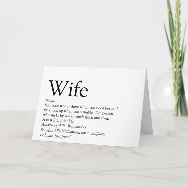 Carte Définition de la meilleure femme du monde (Devant)