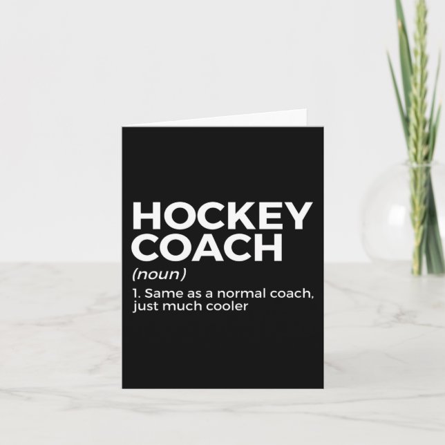 Carte Définition de l'entraîneur de hockey amusant (Devant)