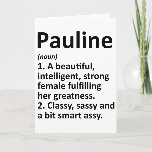 Carte Définition de Pauline Nom Personnalisé Drôle Noël (Devant)