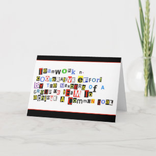 Carte définition du travail d'équipe