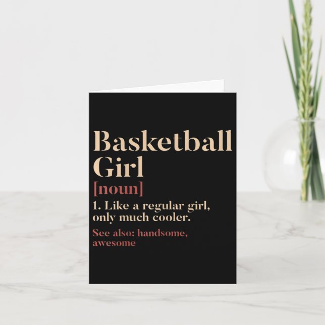 Carte Définition Fille de Basketball Cadeau Drôle Pour B (Devant)