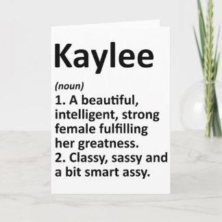 Carte Définition Kaylee Nom Personnalisé Drôle Noël