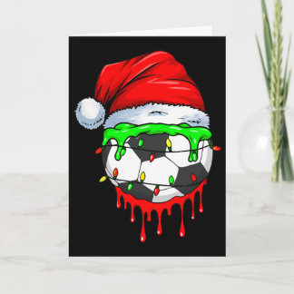 Carte Dégoulinade de soccer de Noël pour garçons Dégouli