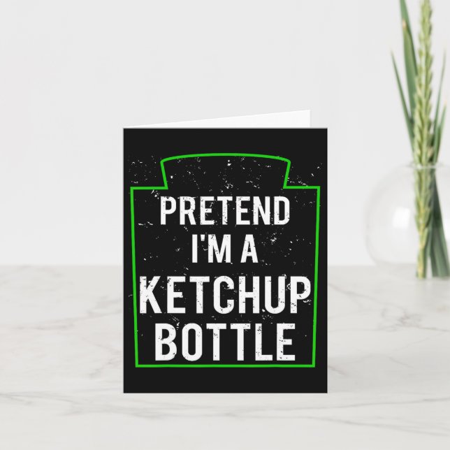 Carte Déguisement de bouteille de ketchup drôle pour Hal (Devant)