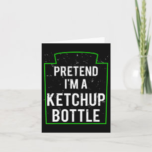 Carte Déguisement de bouteille de ketchup drôle pour Hal