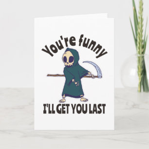 Carte Déguisement drôle de Grim Reaper squelette Hallowe