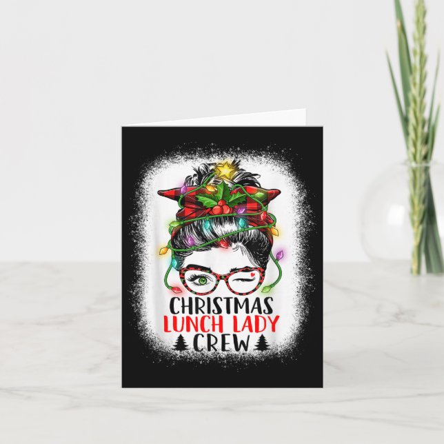 Carte Déjeuner de Noël Lady Crew Messy Bun Femmes Christ (Devant)
