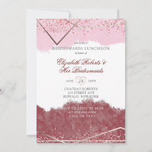 Carte Déjeuner des servantes Merlot et Blush Pink