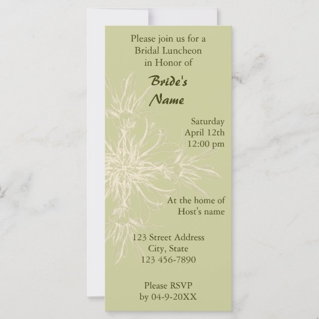 Carte Déjeuner nuptial d'olivier antique (Devant)