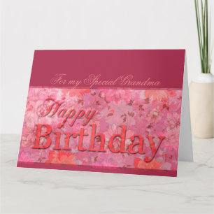 Carte Delicate Floral pattern Grandma Birthday XL card