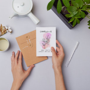 Carte Délicieuse Pois doux Purple ligne rose Art Floral