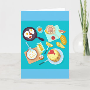 Carte Délicieux petit déjeuner Pancakes Oeufs Café