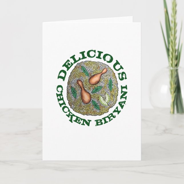 Carte Délicieux poulet Biryani cuisine indienne (Devant)