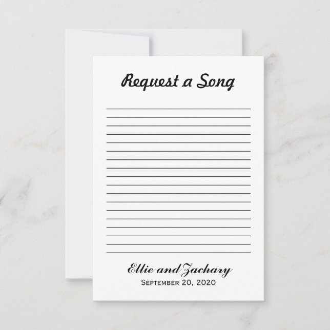 Carte Demande de chanson Pois blanche (Devant)