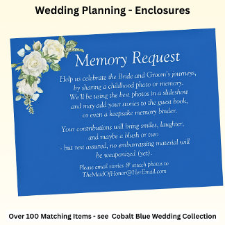 Carte Demande de mémoire - Mariage Cobalt Blue & White R