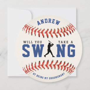 Carte Demande de témoin de mariage thème baseball