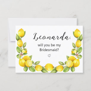 Carte Demande demoiselle d'honneur au citron