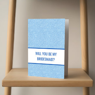 Carte Demande en mariage Navy + Blue Faux Paillettes pou