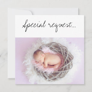 Carte Demande spéciale Be My GodParent Baby in a Nest