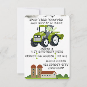 Carte Démarrage éditable de votre tracteur 1er anniversa
