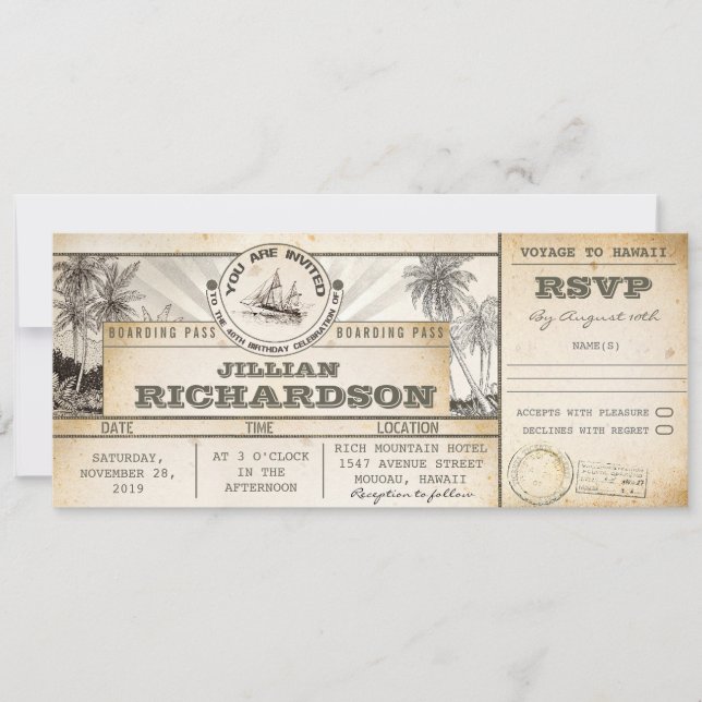 carte d'embarquement 40e anniversaire billets- inv (Devant)