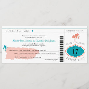 Carte d'embarquement à épouser de Porto Rico