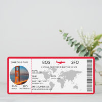 Carte d'embarquement à gratter pour révélation de