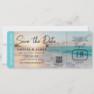 Carte d'embarquement à la plage Enregistrer la dat