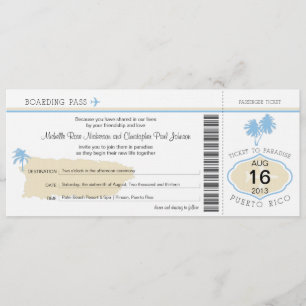 Carte d'embarquement à Porto Rico Mariage
