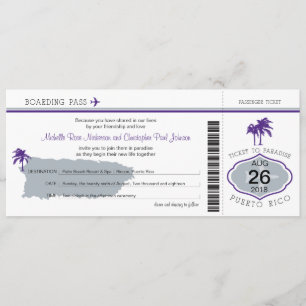 Carte d'embarquement à Porto Rico Mariage