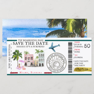 Carte d'embarquement Anniversaire Destination Su