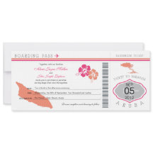Carte d'embarquement au faire-part de mariage
