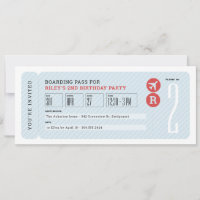 Carte d'embarquement avion anniversaire de enfant