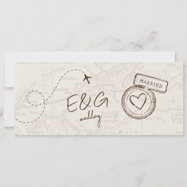 Carte d'embarquement beige Destination Mariage Fid (Dos)