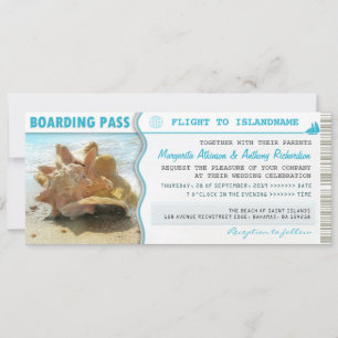 carte d'embarquement billet bateau mariage invitat
