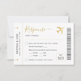 Carte d'embarquement Billet d'avion Destination Or