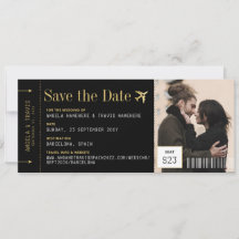 Carte d'embarquement Billet photo Mariage Enregist