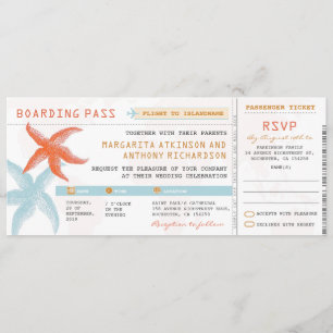 carte d'embarquement Billets mariage avec RSVP ens