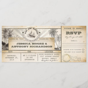 carte d'embarquement Billets mariages - invitation