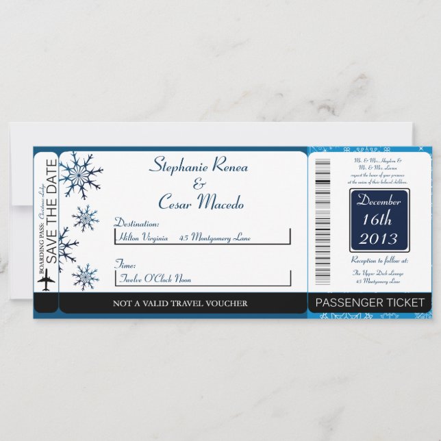 Carte d'embarquement Blue Stars Invitation de mari (Devant)