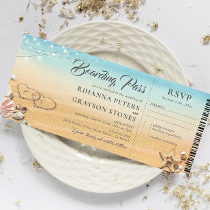 Carte d'embarquement Cœurs dans le Mariage sur le 