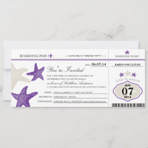 Carte d'embarquement d'anniversaire Starfish
