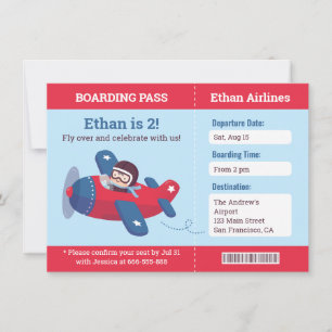 Carte d'embarquement d'avion de pilote mignon pour