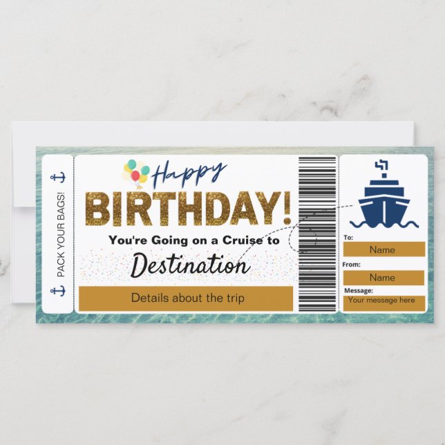 Carte d'embarquement de croisière Joyeux billet d' (Devant)